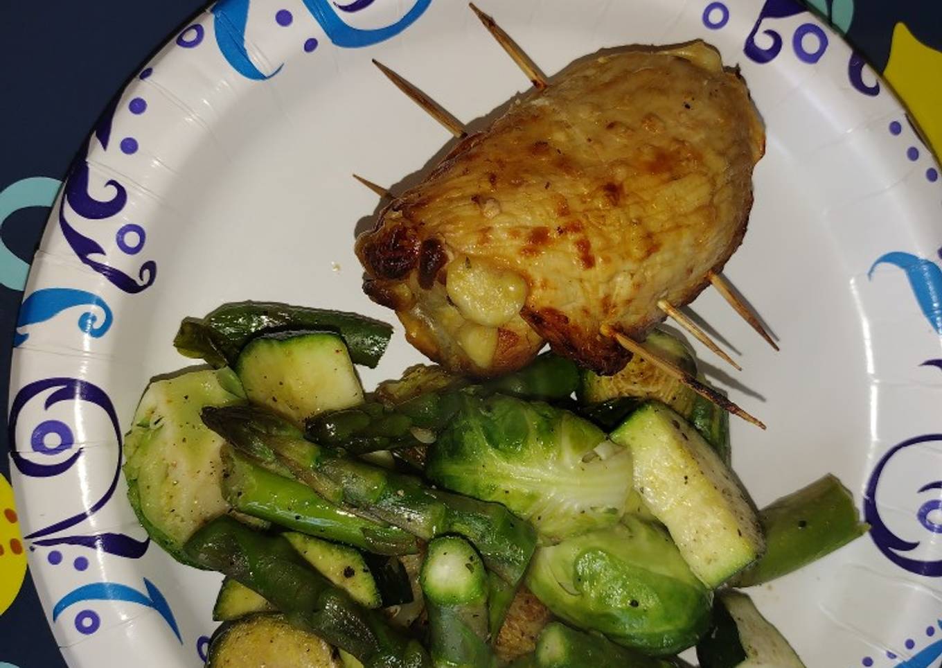 Pechugas de pollo rellenas en Air fryerw