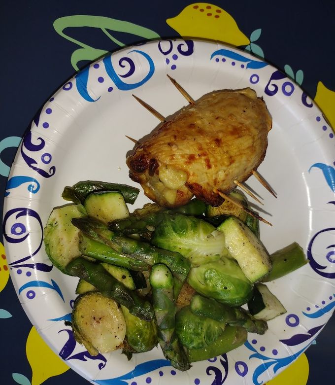 Una foto de Pechugas de pollo rellenas en Air fryerw