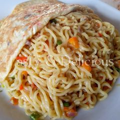 A picture of Noodles and omelette 2.