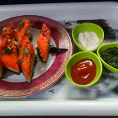 A picture of Tricolor Dhokla.