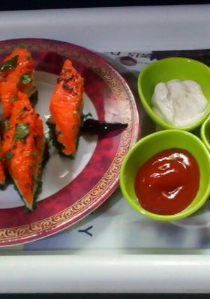 A picture of Tricolor Dhokla.