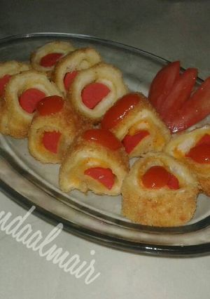Foto resep Roti goreng gulung sosis, cemilan bocil sehat & bergizi💪