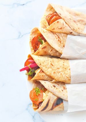 A picture of Easy chapati salami Rolls.
