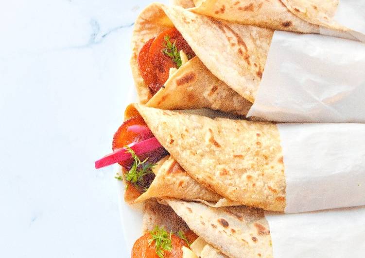 Step-by-Step Guide to Prepare Homemade Easy chapati salami Rolls