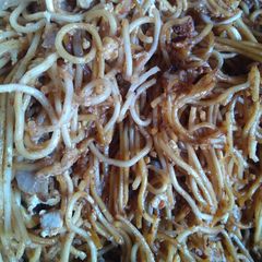 A picture of Egg paneer cheese noodles.