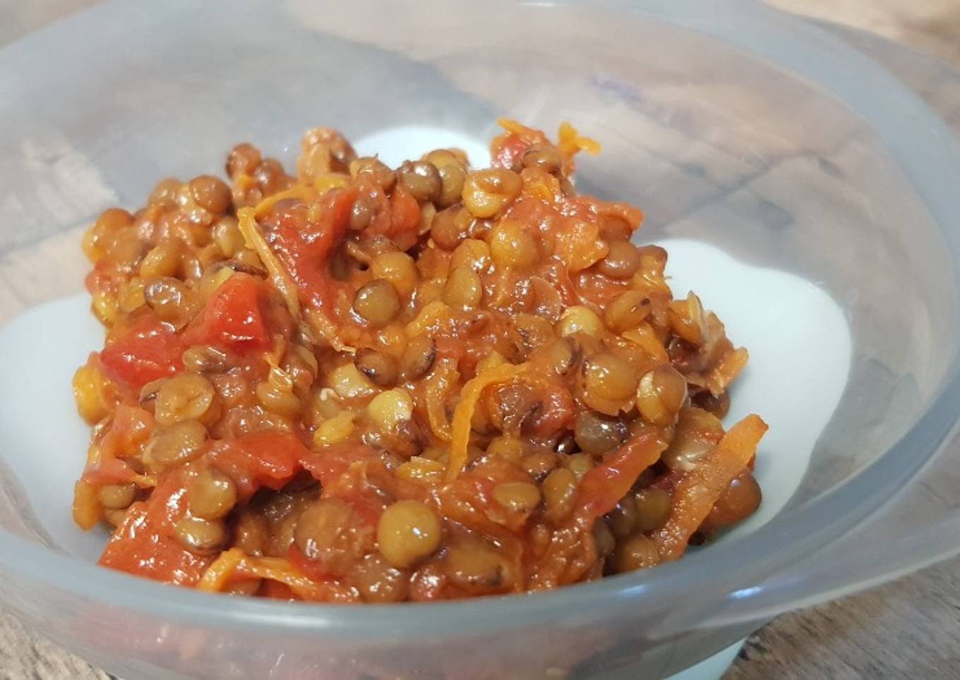 Lentejas con verduras para bebés (blw)
