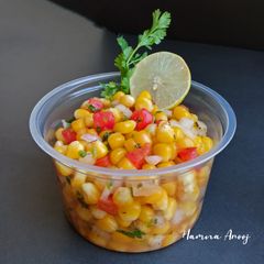 A picture of Corn chaat cups (street style).