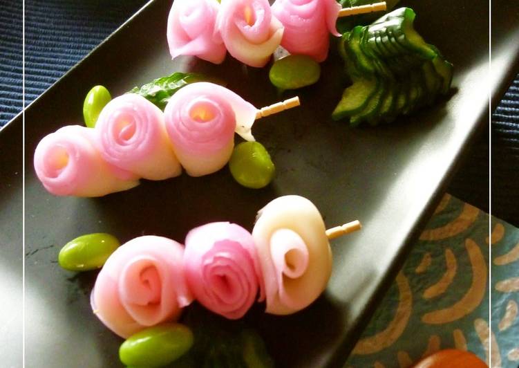 Skewered Kamaboko Roses