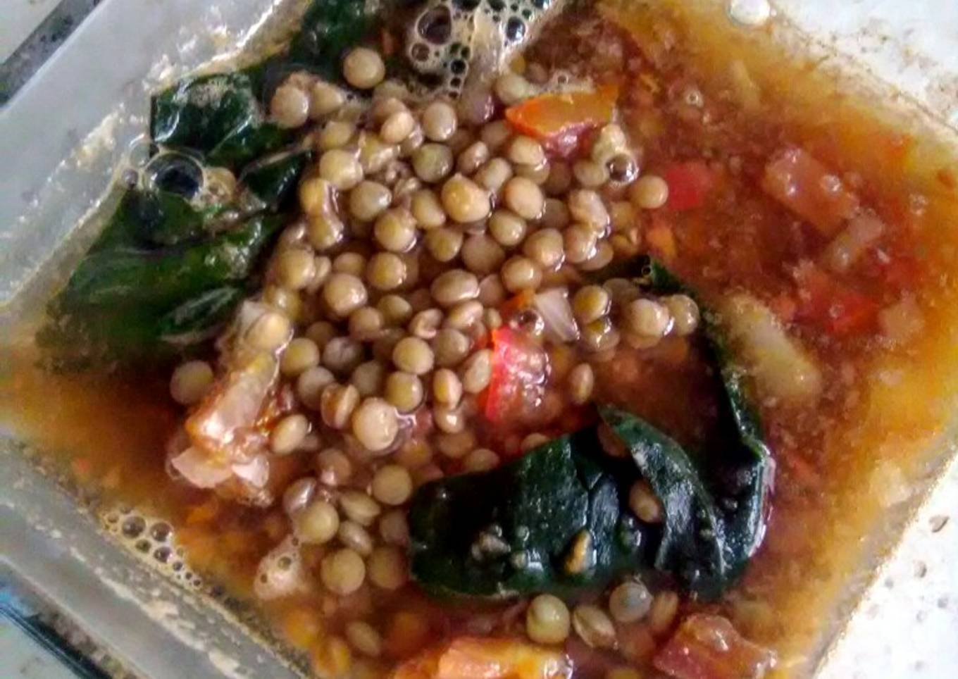 Lentejas con espinacas