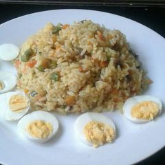 Chopped meat fried rice A picture of Chopped meat fried rice.