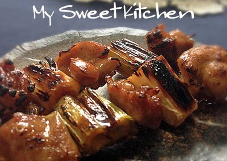 Recipe of Super Quick Homemade Yakitori Sauce for Negima (grilled chicken and leek skewers)
