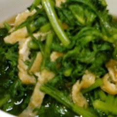 A picture of Stewed Chrysanthemum Leaves and Abura-age.