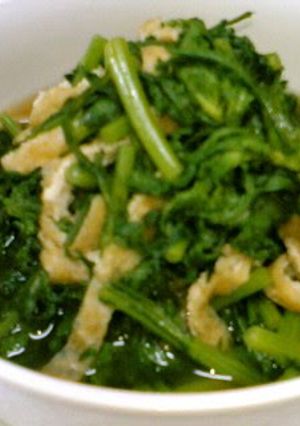 A picture of Stewed Chrysanthemum Leaves and Abura-age.