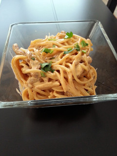 A picture of Chipotle steak pasta.