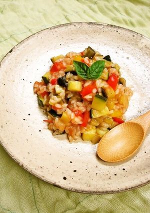 A picture of Chunky Risotto with Summer Vegetables.