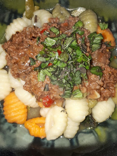 Una foto de Ñoquis con salsa bolognesa