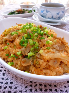 A picture of Pork Kimchi Cooked Rice for Parties.
