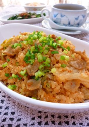 A picture of Pork Kimchi Cooked Rice for Parties.