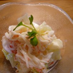 A picture of Cabbage and Imitation Crab Lemon-Mayonnaise Salad.