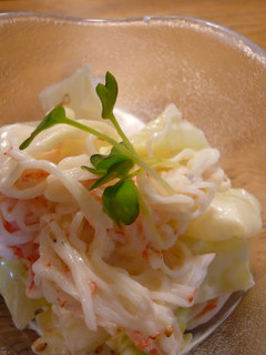 A picture of Cabbage and Imitation Crab Lemon-Mayonnaise Salad.