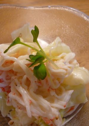 A picture of Cabbage and Imitation Crab Lemon-Mayonnaise Salad.