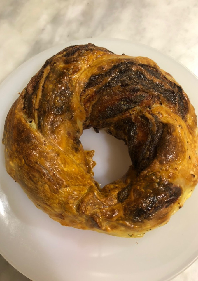 Una foto de Roscón de salmón y queso crema en airfryer