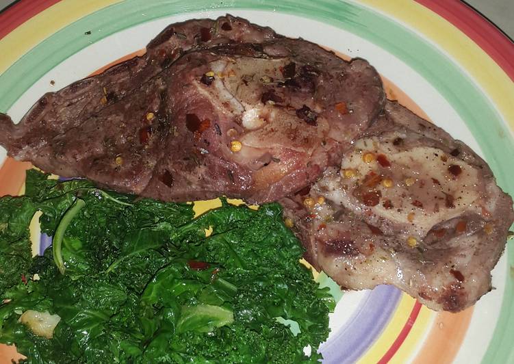 Steps to Make Super Quick Homemade Lamb and kale