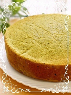 A picture of Moist and Fluffy Matcha Sponge Cake.