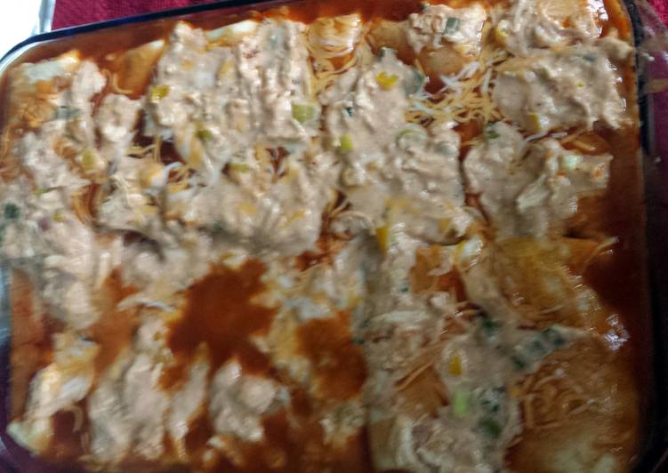 Steps to Prepare Quick Chicken  enchiladas