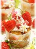 Strawberry-Decorated Cup Cakes - For Japanese Doll Festival