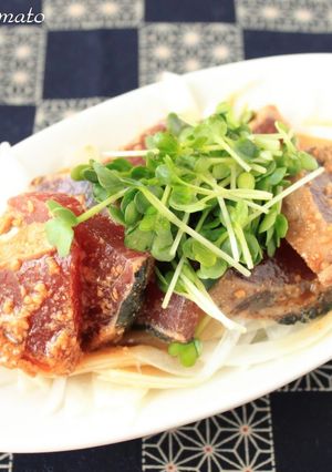 A picture of Rejuvenating Sesame Marinated Bonito.