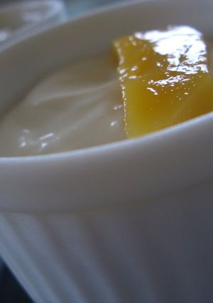 A picture of Cheese Mousse made with Tofu and Yogurt.