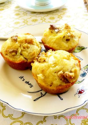 A picture of Walnut and Brie Cheese Muffins.
