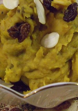 A picture of Mayo-Free! Sweet Potato and Kabocha Squash Salad.