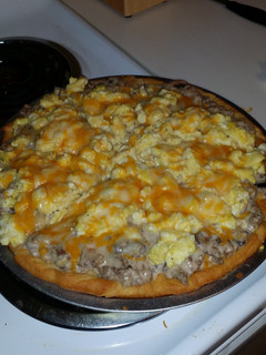 A picture of Breakfast pizza.