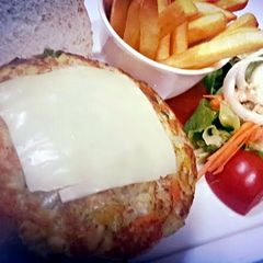 A picture of Kanya's Veggies Burgers.