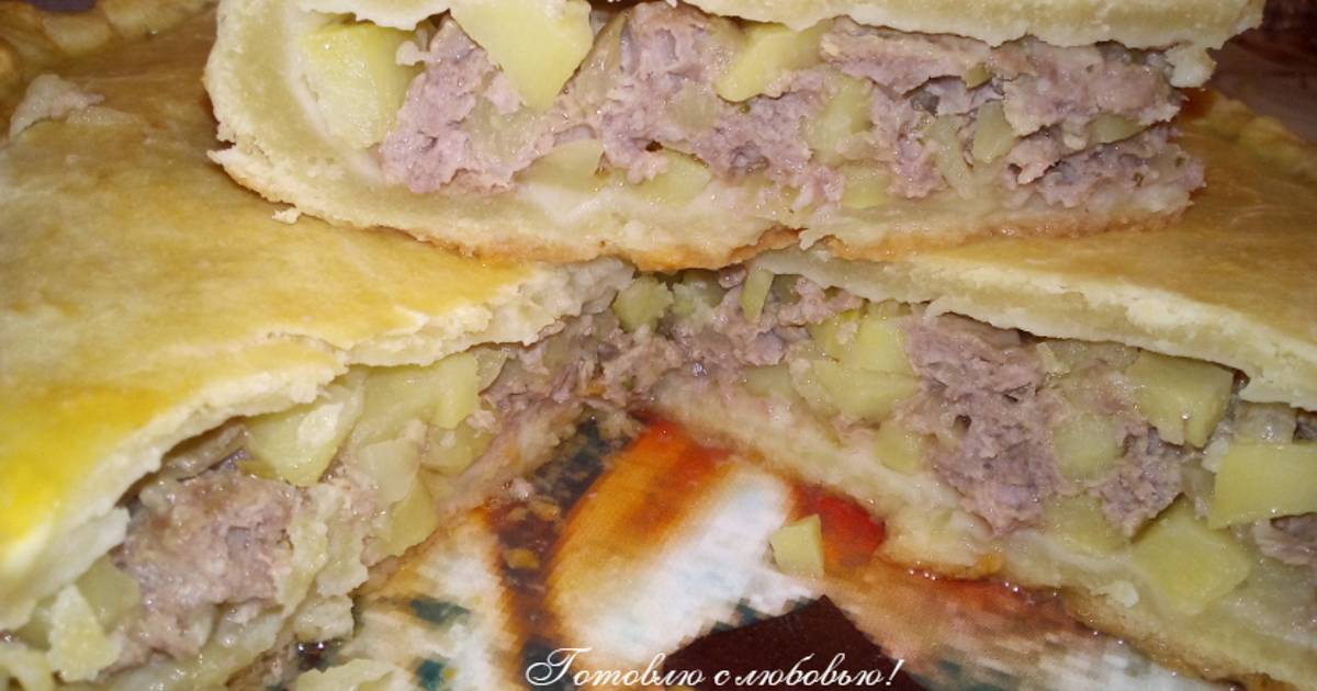 Мясная начинка для пирога из песочного теста с