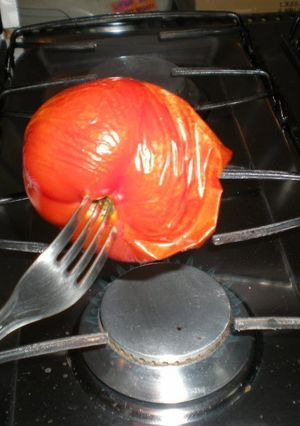 A picture of Quick! Easy! Foolproof! How to Toast and Peel Tomatoes.