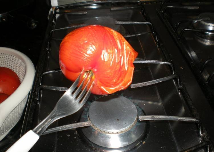 Steps to Prepare Any-night-of-the-week Quick! Easy! Foolproof! How to Toast and Peel Tomatoes