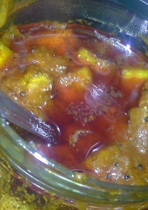 A picture of Kadarangai (Wild Lemon) Pickle.