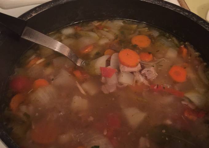 Recipe of Super Quick Homemade Left-Over Turkey/Vegetable Soup