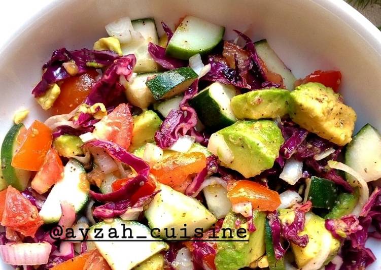 Cucumber, tomato and avocado salad