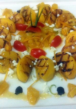 A picture of Kanya's Persimmon Salad With Honey Sauce.