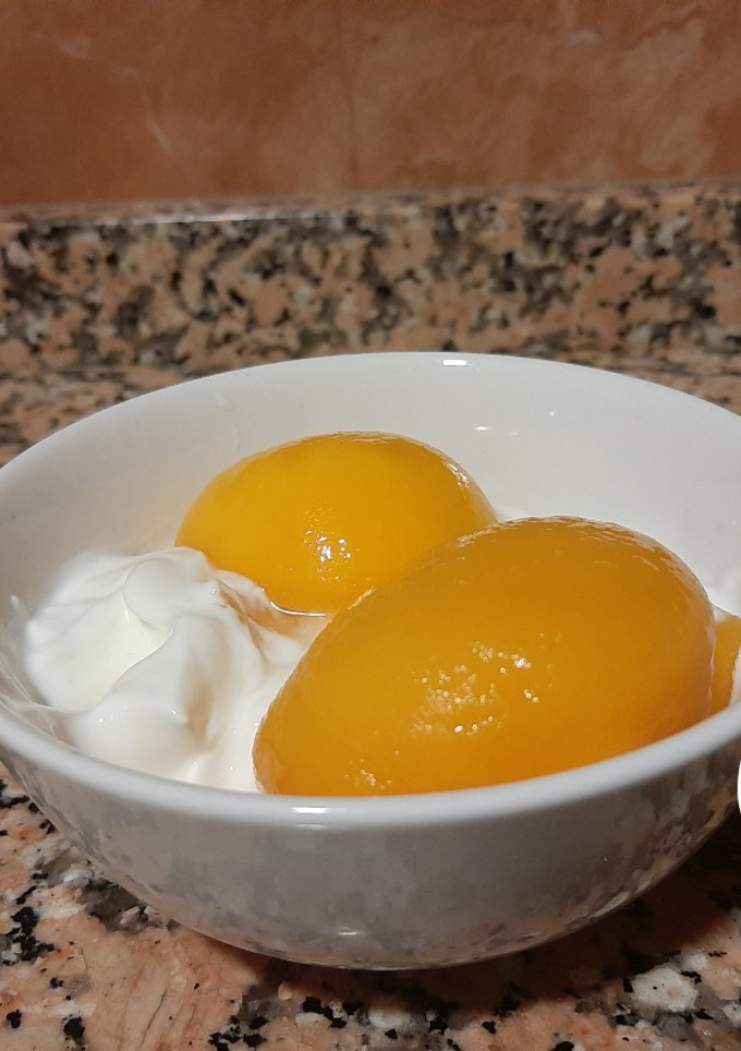 Una foto de Yogur con Melocotón