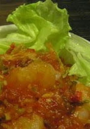 A picture of Microwaved Shrimp with Chili Sauce.