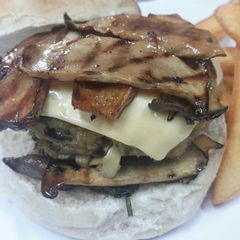 A picture of Kanya's Mushroom Bacon.