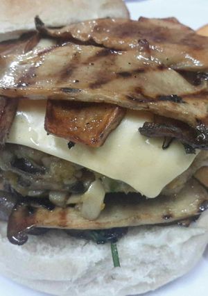 A picture of Kanya's Mushroom Bacon.