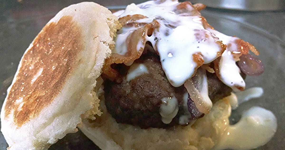 English Muffin Burger Recipe by Gigi Cookpad