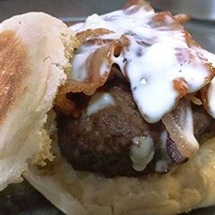 A picture of English Muffin Burger.