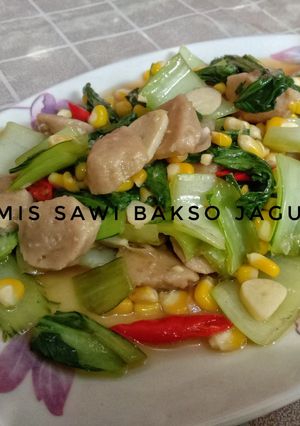 Foto resep Tumis Sawi Bakso Jagung